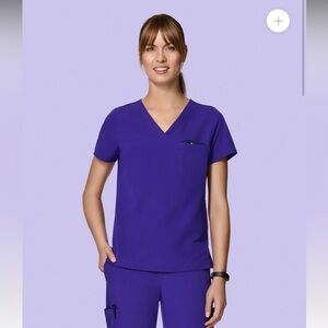 Mandala Scrubs One Pocket Top True Grape